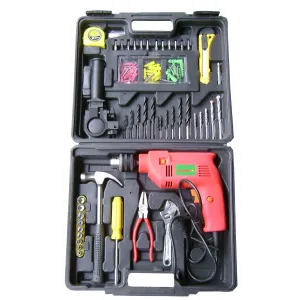 100  Pcs Drill Toolkit With Powerful 13 mm Drill Machine Set