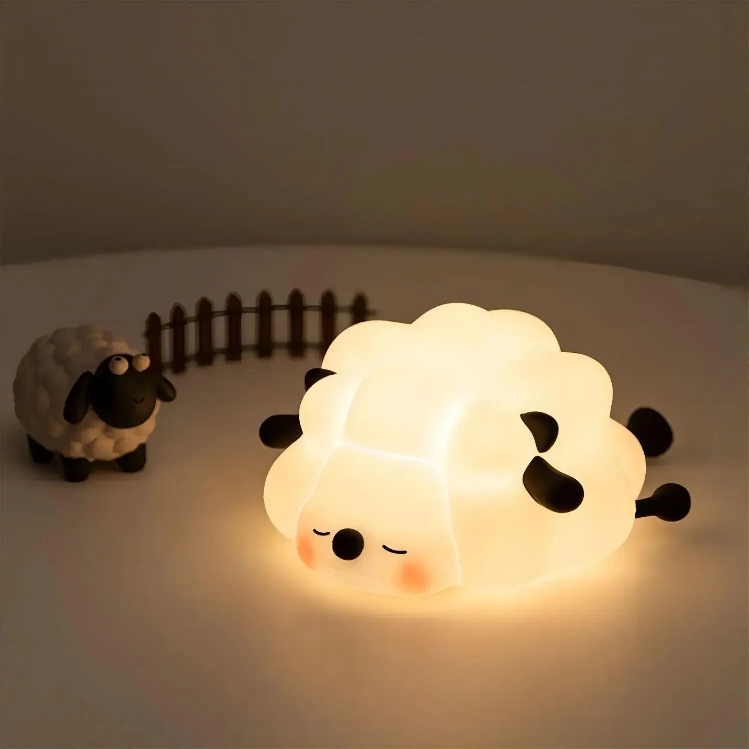 1PC Sleepy Kawaii Animal LED Rechargeable USB Night Light - Panda, Hippo, Pig, Bunny, Sheep