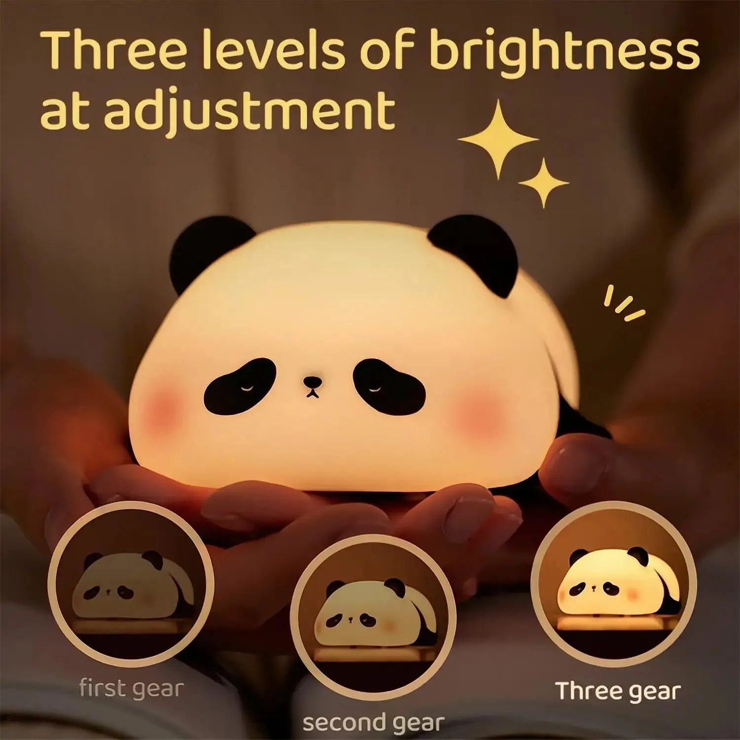 1PC Sleepy Kawaii Animal LED Rechargeable USB Night Light - Panda, Hippo, Pig, Bunny, Sheep