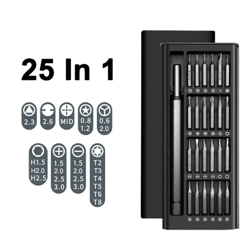 25 In 1 Screwdriver Kit Bits Phillips Torx Hex Precision DIY Dismountable Mini Tool Case For Smart Home PC Phone Repair