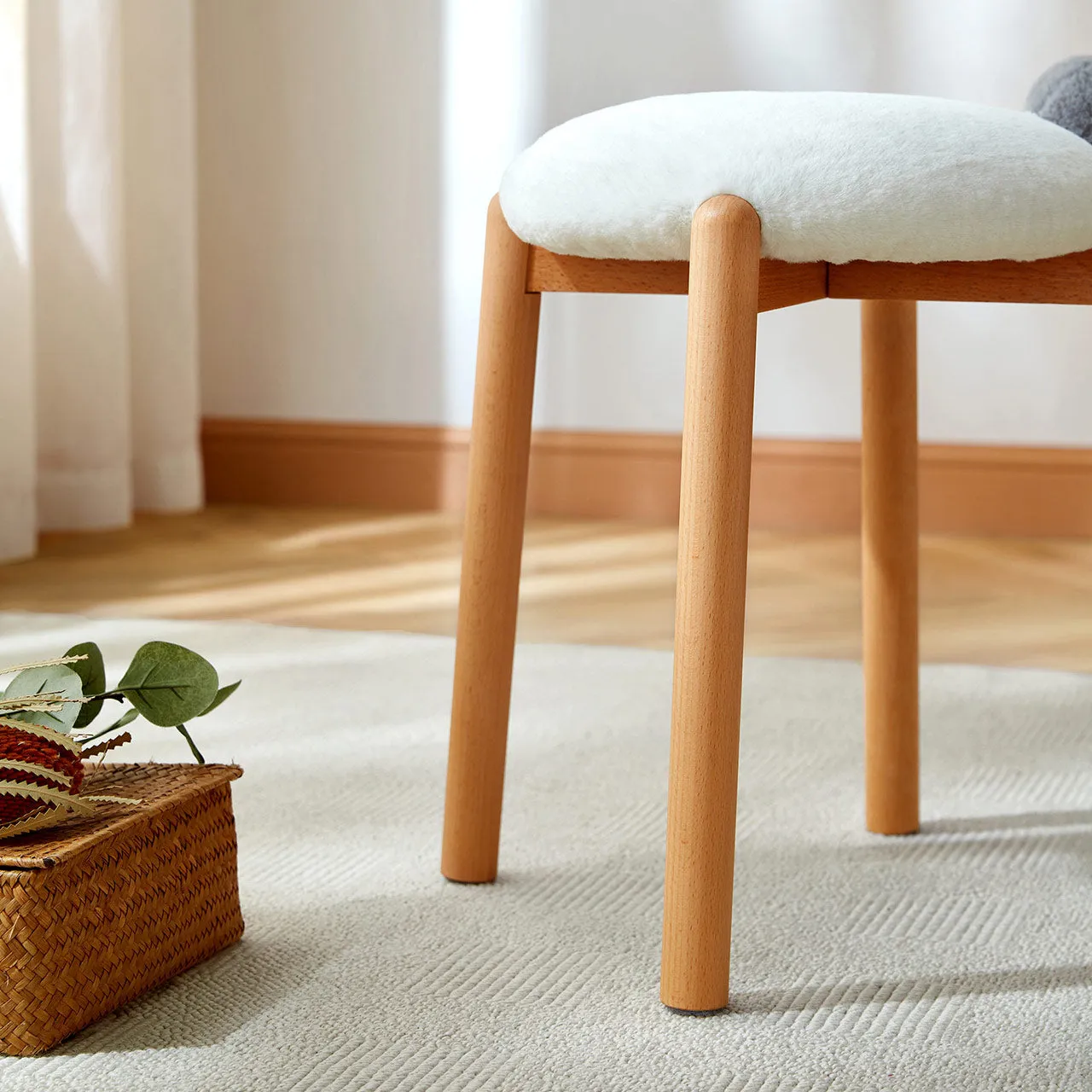 Animal Tails Creative Soft Plush Backless Stool