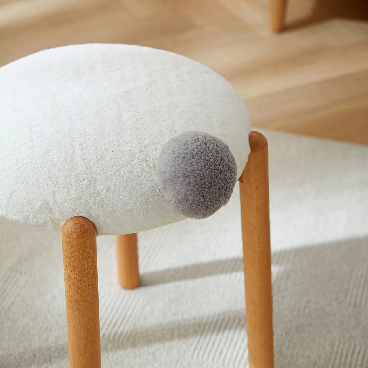 Animal Tails Creative Soft Plush Backless Stool