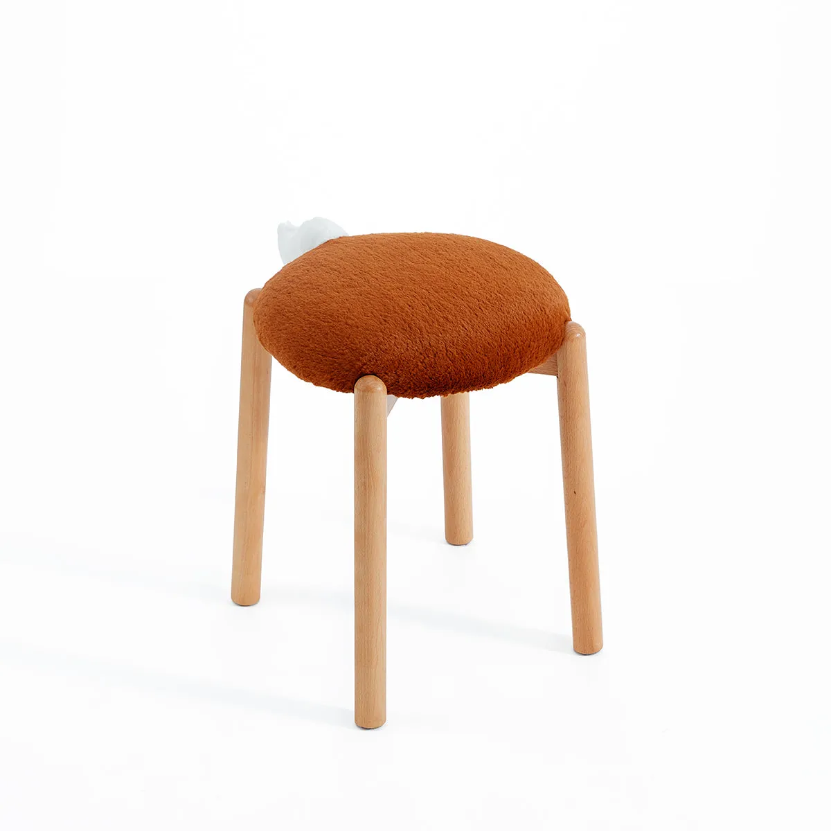 Animal Tails Creative Soft Plush Backless Stool