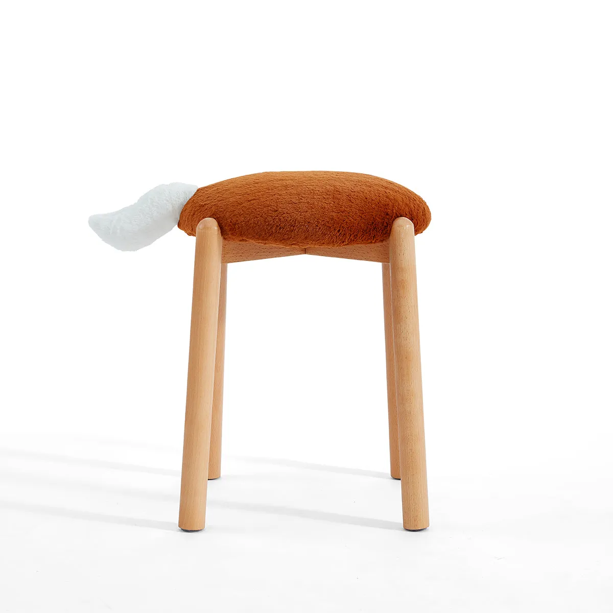 Animal Tails Creative Soft Plush Backless Stool