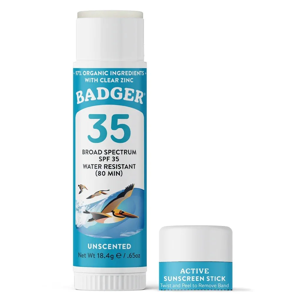 Badger SPF 35 Clear Zinc Sport Face Stick .65oz Stick