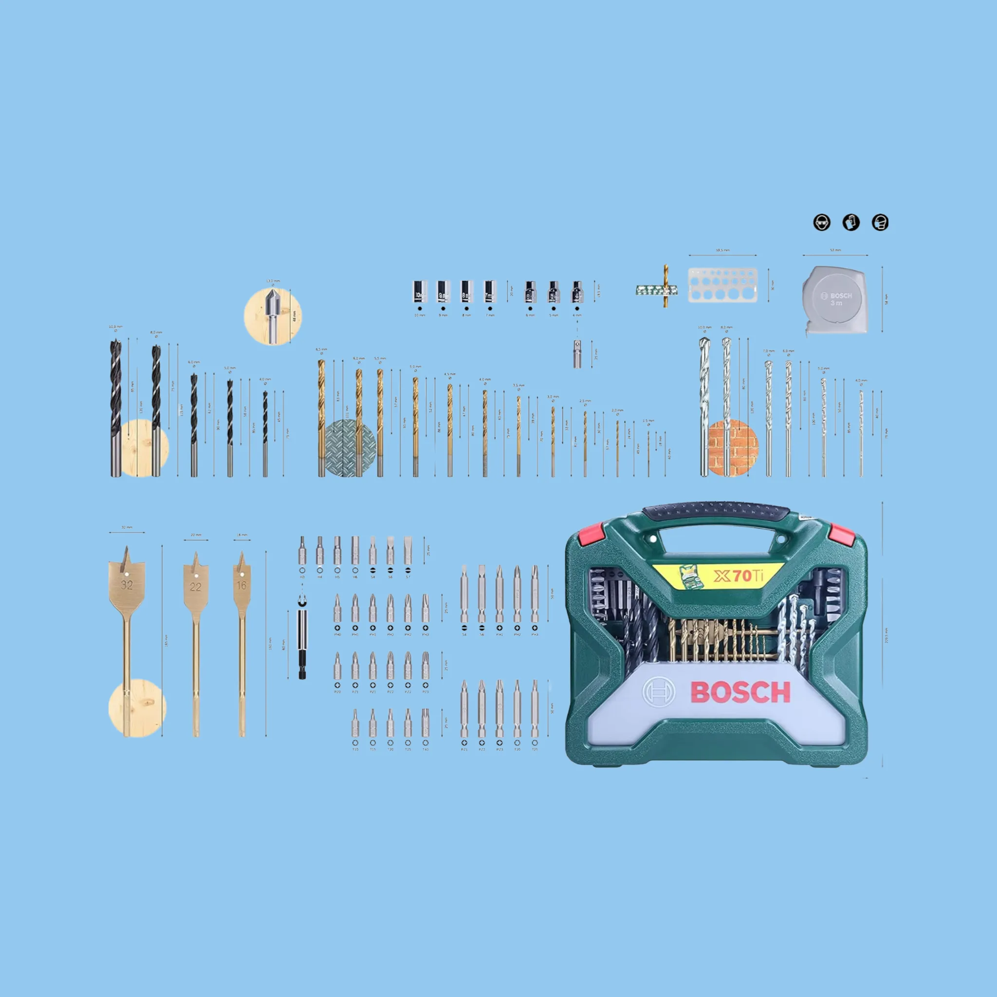 Bosch X-Line Titanium Set, 70 Pieces