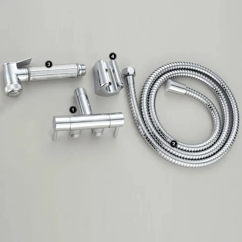 Brass Toilet Portable Hand Held Bidet Shower Spray Bidet Faucet Set