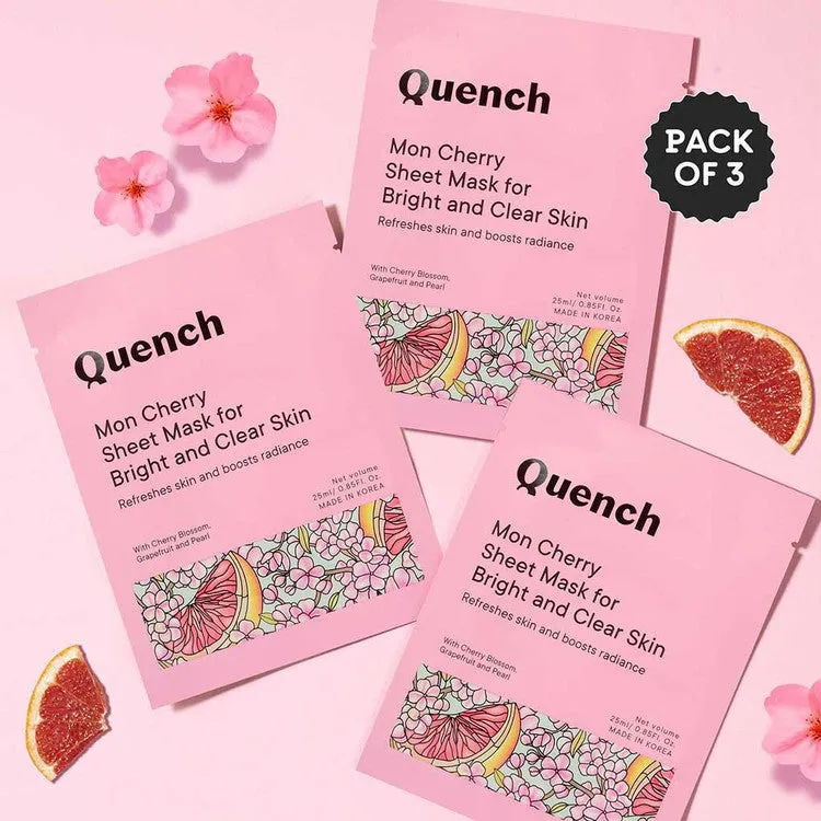 Brightening & Skin Clarifying Sheet Mask with Cherry Blossom Radiance (Pack of 3)