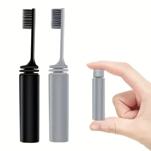 Compact Folding Charcoal Toothbrush  Ideal for Travel and Outdoors