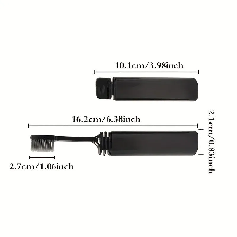 Compact Folding Charcoal Toothbrush  Ideal for Travel and Outdoors