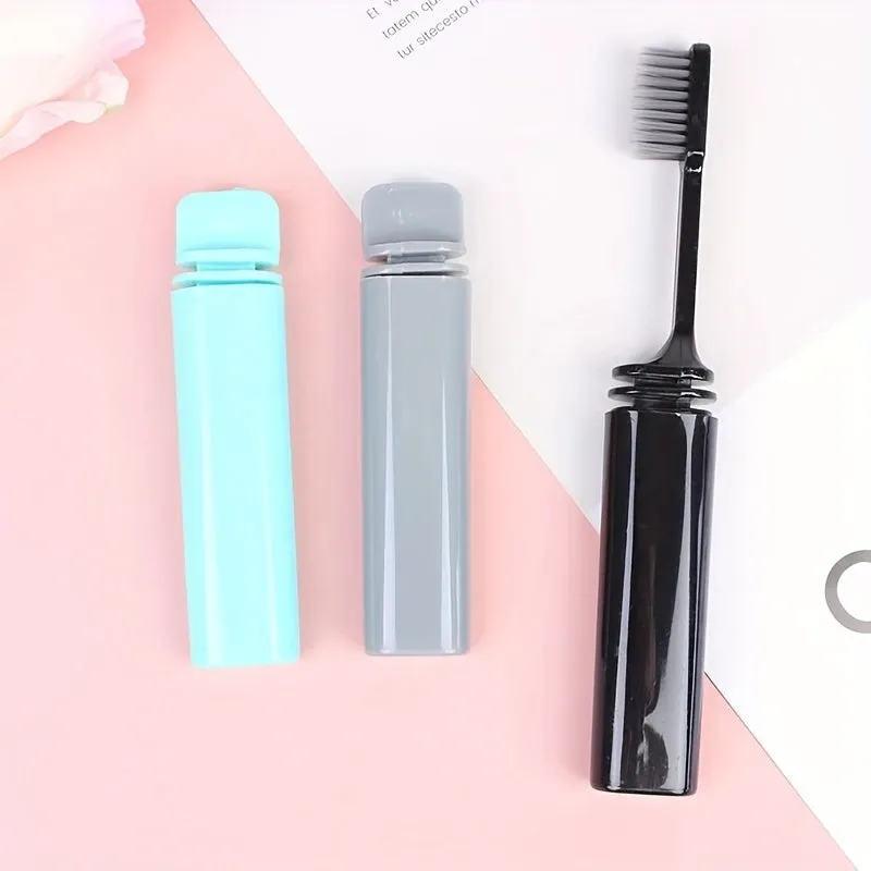 Compact Folding Charcoal Toothbrush  Ideal for Travel and Outdoors