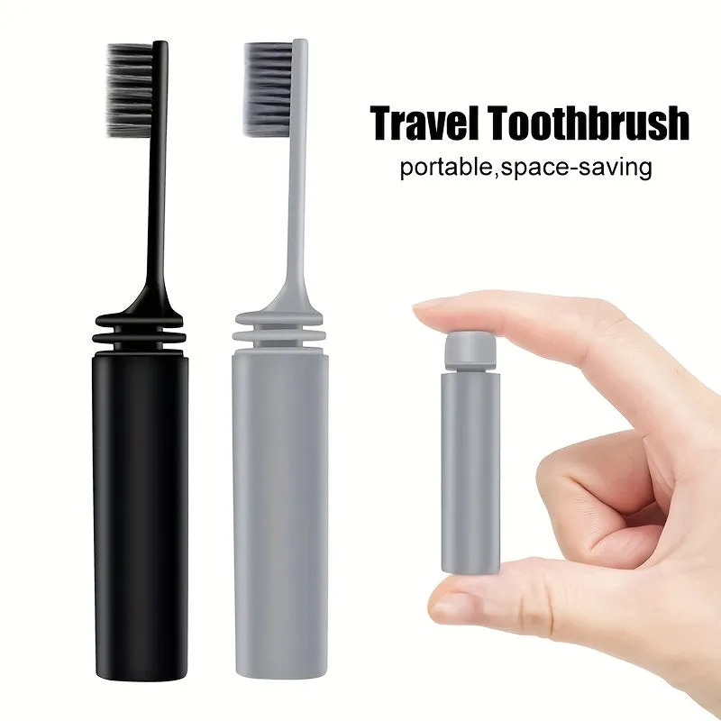 Compact Folding Charcoal Toothbrush  Ideal for Travel and Outdoors