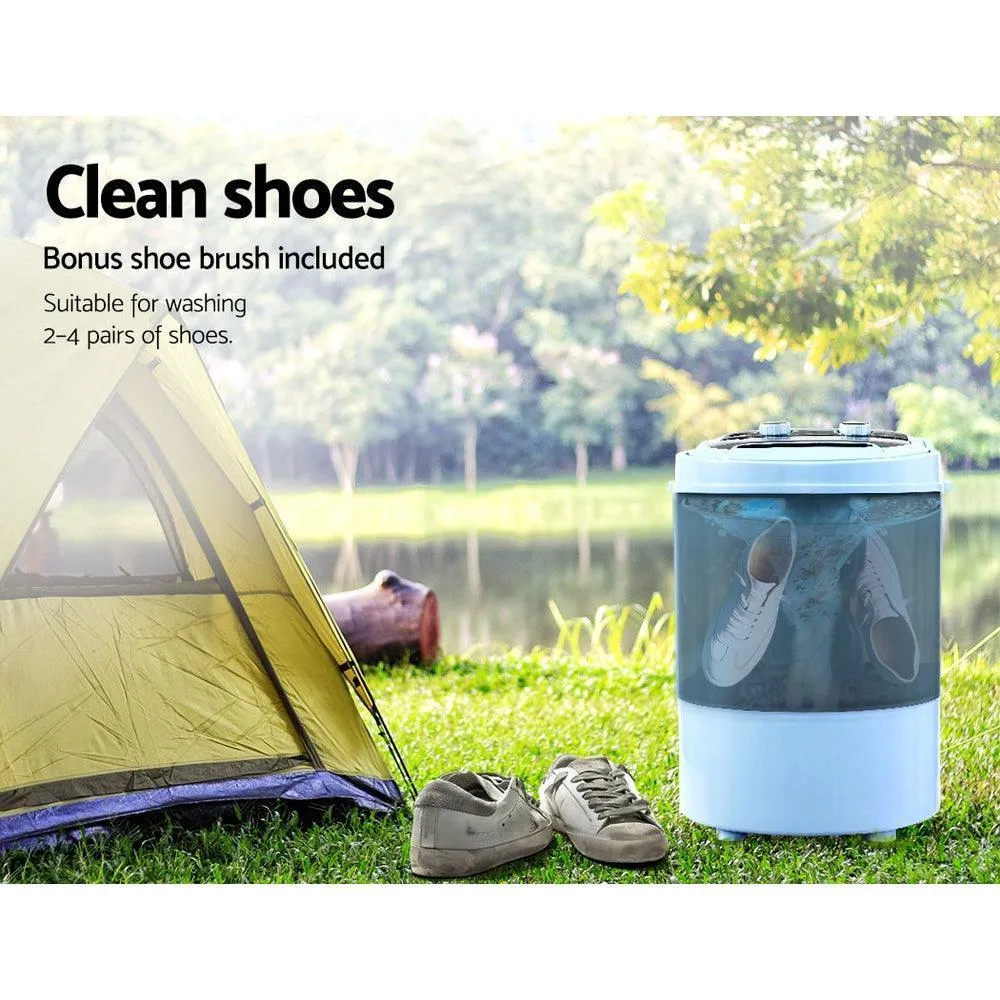 Devanti 3KG Mini Portable Washing Machine Shoes Wash Top Load Spin Camp Caravan