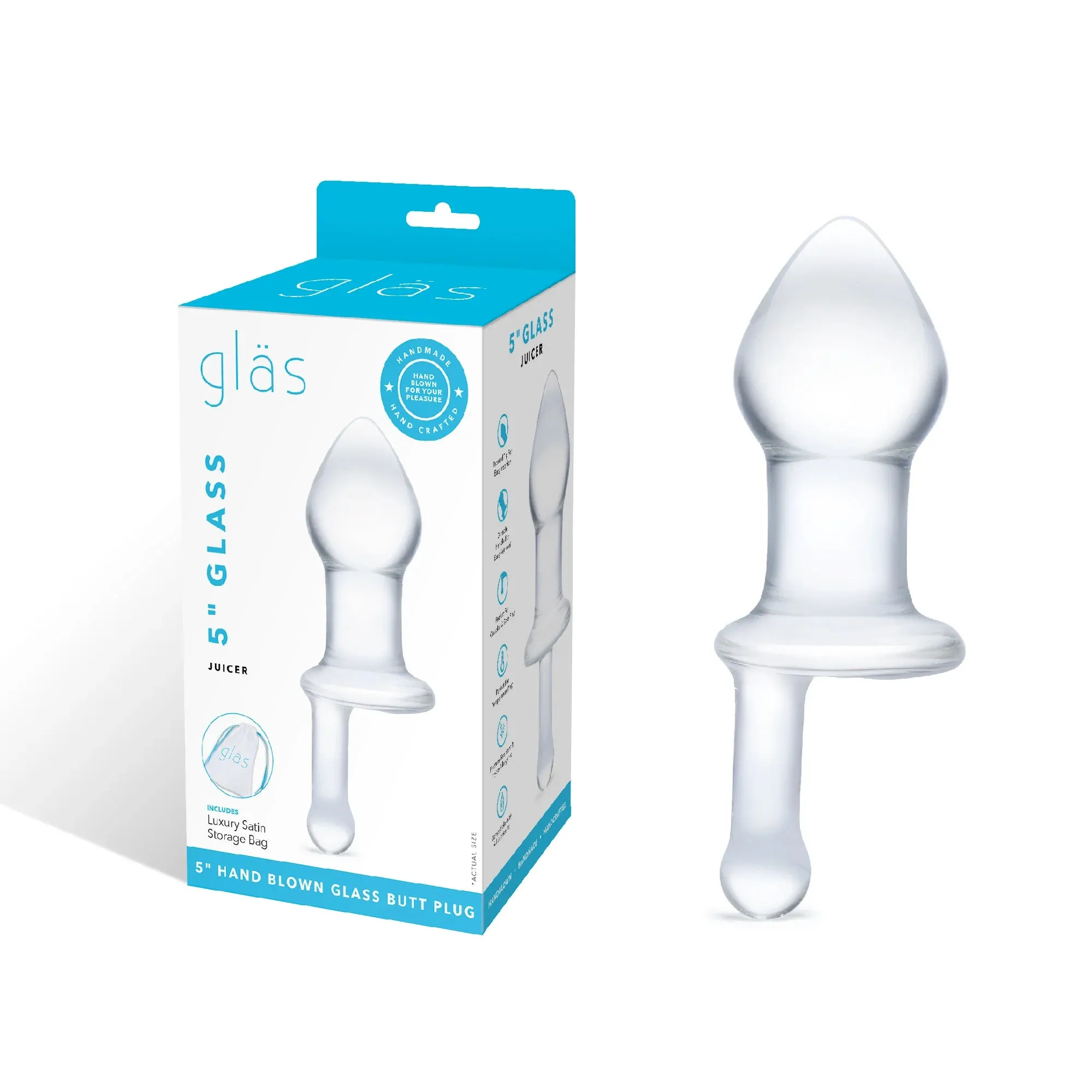 Gläs 5" glass juicer butt plug