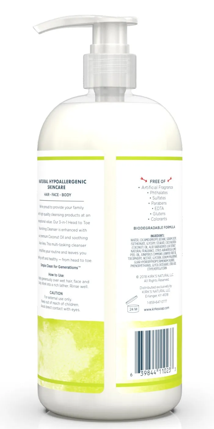 Kirk's 3-in-1 Heat to Toe Cleanser Juniper & Lime 32oz