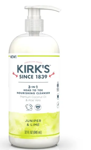 Kirk's 3-in-1 Heat to Toe Cleanser Juniper & Lime 32oz