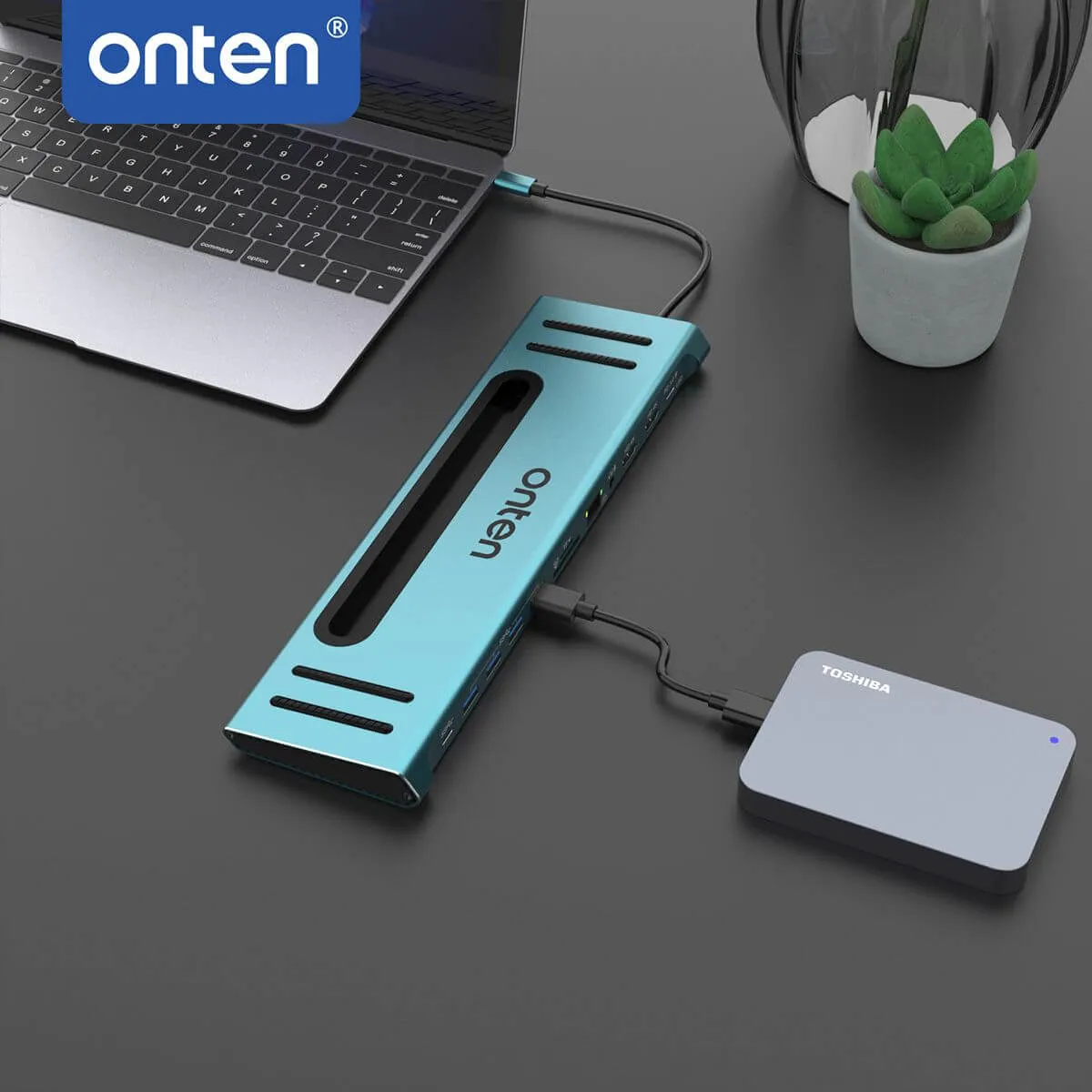 Onten 9199 12 in 1 Type-C Multi-Function Docking Station