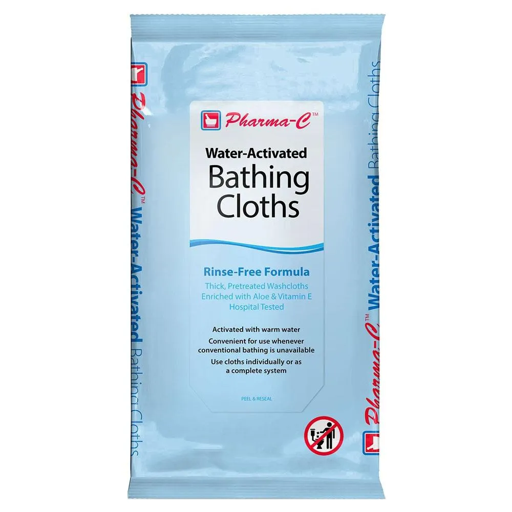 Pharma-C-Wipes™ Water Activated Bathing Cloth, Rinse-Free, 10in x 8in