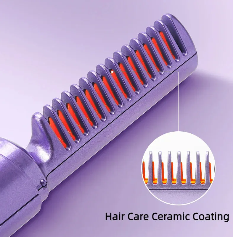 Portable 2-in-1 Hair Straightening Brush