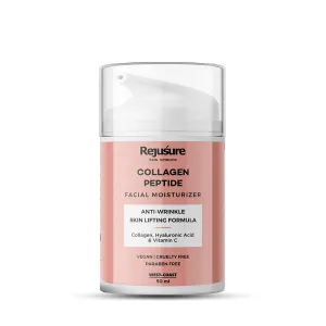 Rejusure Collagen Peptide Cream - 50ml | Moisturizer for Face | Anti-Aging, Wrinkle Repair & Firming | Day/Night Cream with Collagen Peptides | Hydrating & Nourishing | Skin Elasticity, Wrinkle Reduction, Brightening