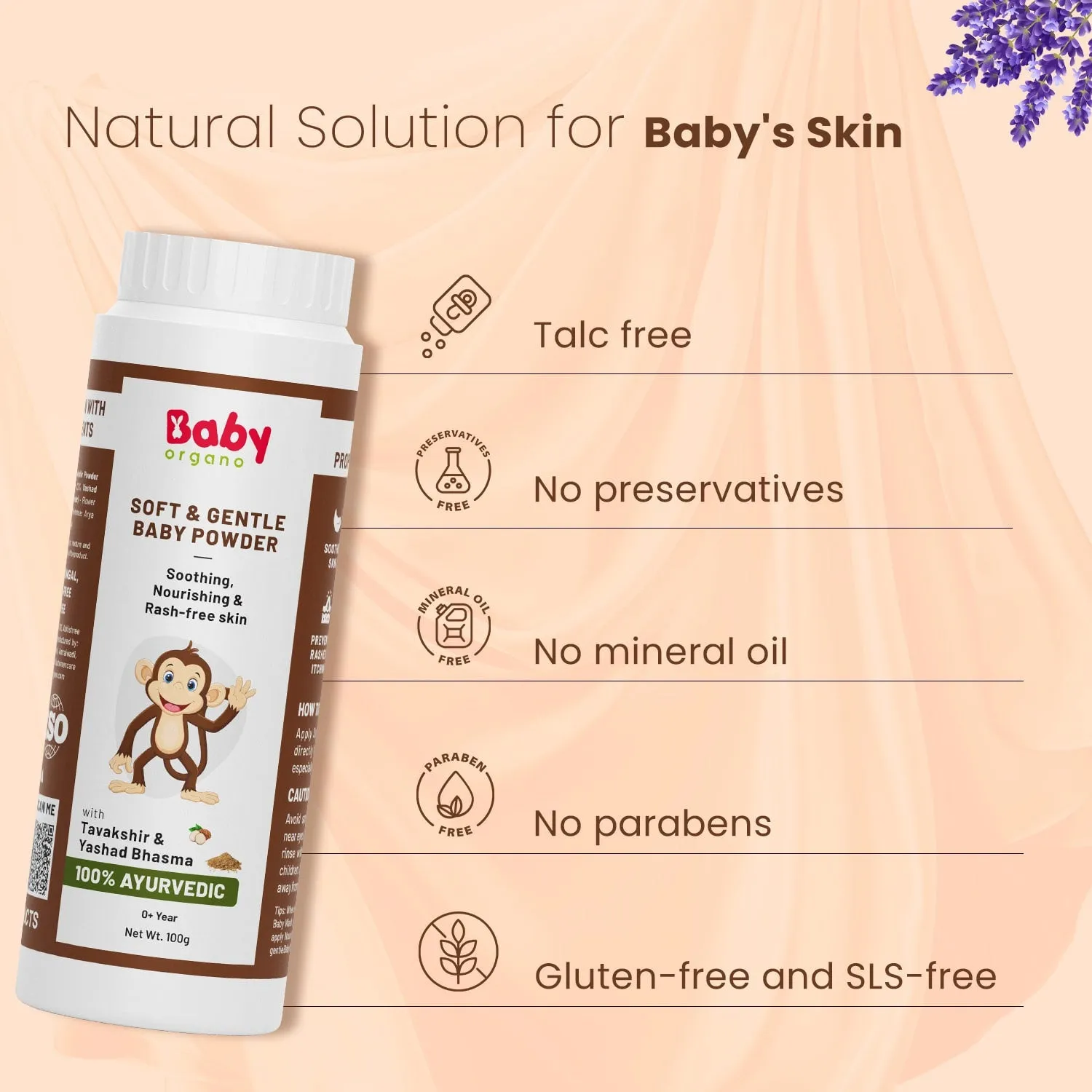 Soft & Gentle Talc Free Baby Powder | Nourishing & Rash-Free Skin (0 to 15 Years)