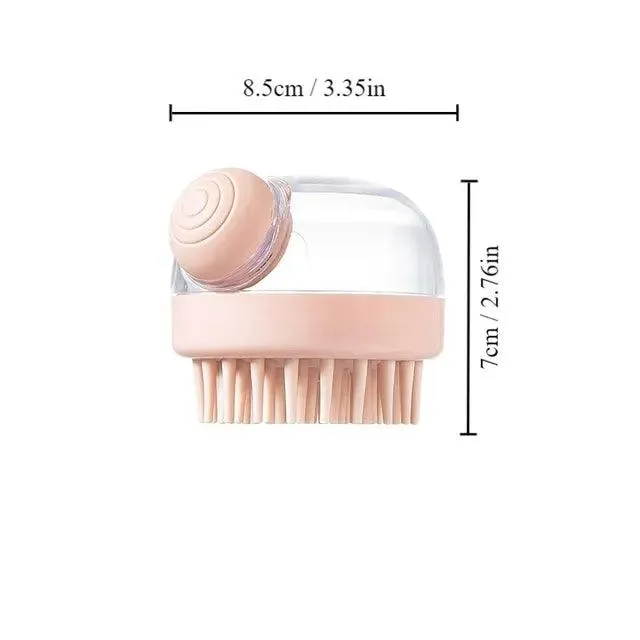 Soft Silicone Pet Bath Brush with Shampoo Dispenser – Gentle Massage and Grooming Tool