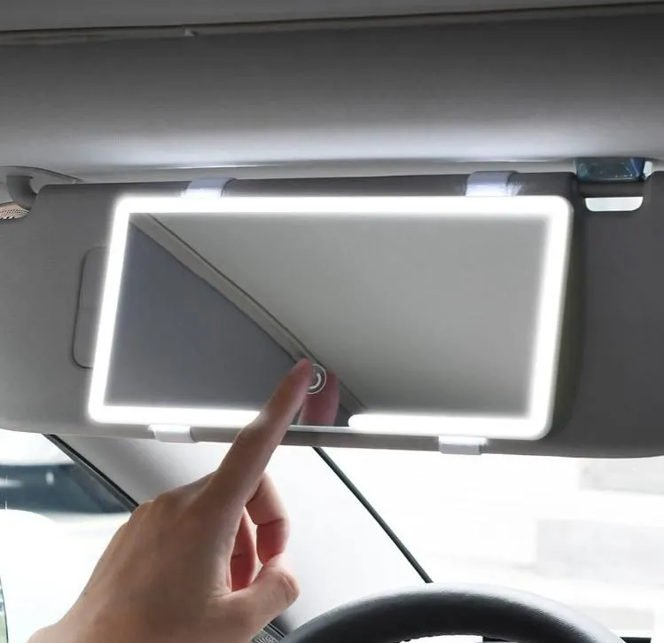 TechToys™ Rechargeable Car Makeup Mirror with LED Lights (Pack Of 1)