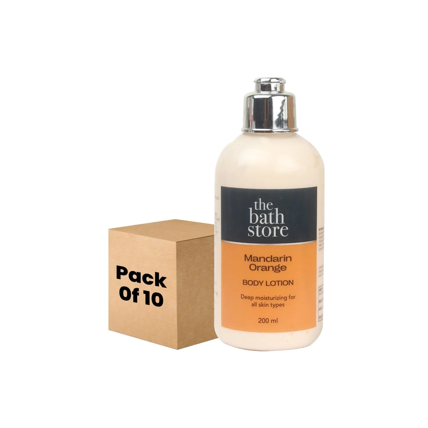 The Bath Store Mandarin Orange Body Lotion - Nourishing | Moisturizer | Smooth Skin – 200ml (Pack of 10)