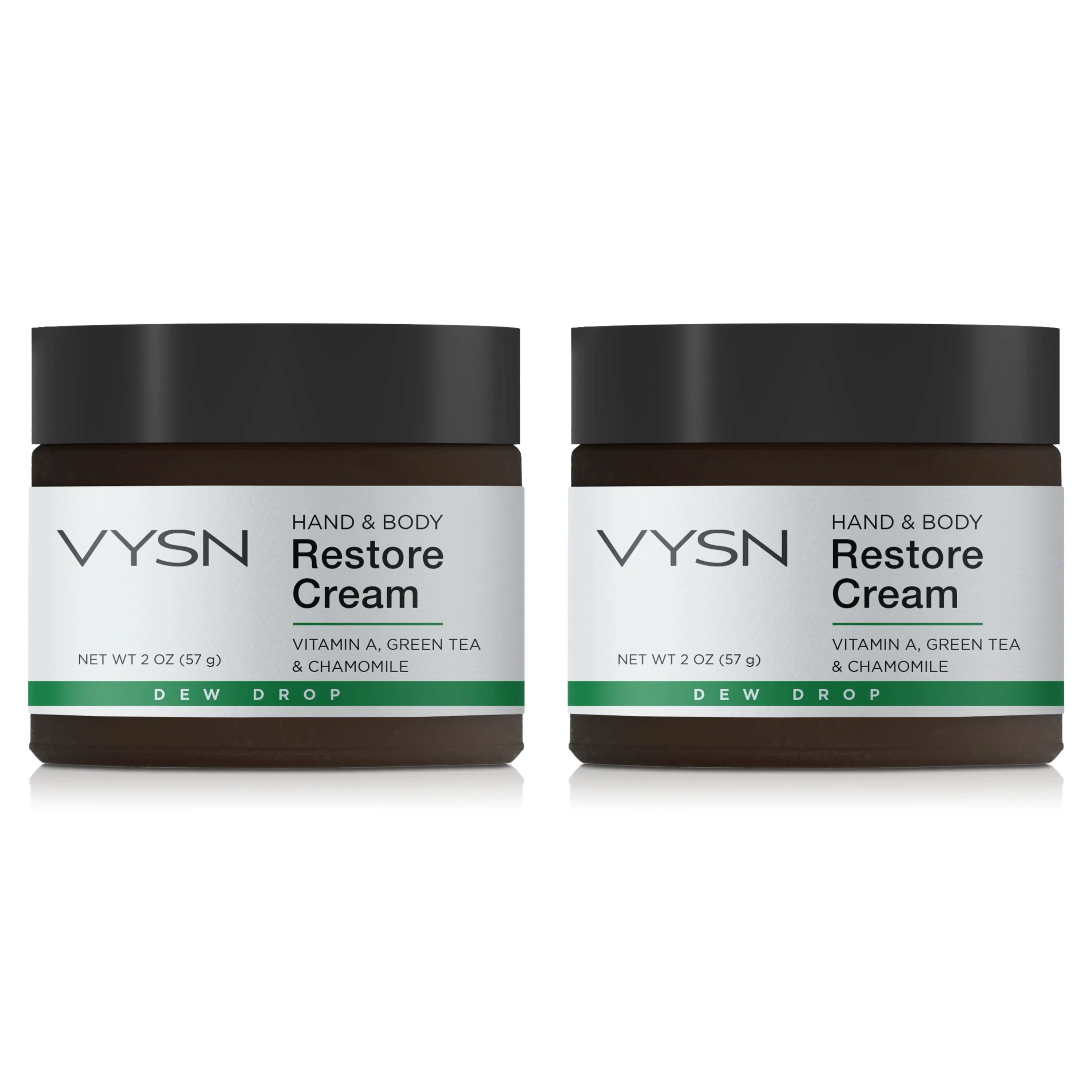 VYSN Hand & Body Restore Cream - Vitamin A, Green Tea & Chamomile - 2-Pack